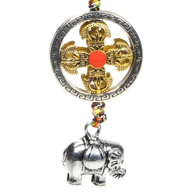 Protective pendant double Dorje with elephant